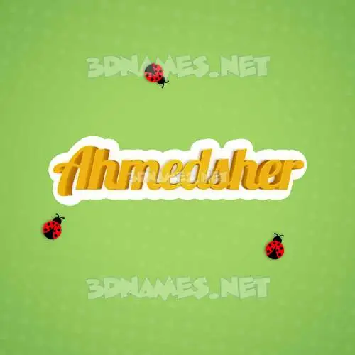 ahmedsher in Ladybugs style - 3D name wallpaper