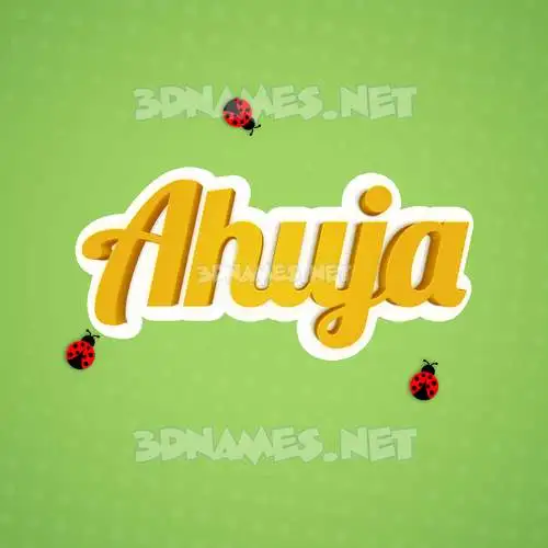 ahuja in Ladybugs style - 3D name wallpaper