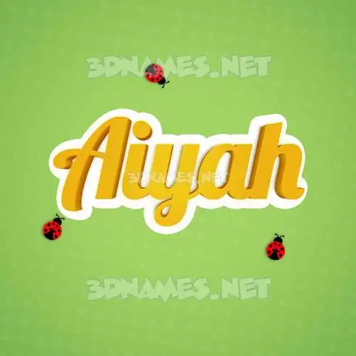 aiyah in Ladybugs style - 3D name wallpaper