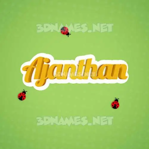 ajanthan in Ladybugs style - 3D name wallpaper