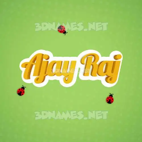 ajay raj in Ladybugs style - 3D name wallpaper