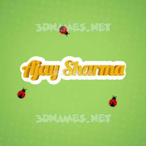 ajay sharma in Ladybugs style - 3D name wallpaper