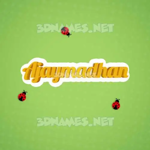 ajaymadhan in Ladybugs style - 3D name wallpaper