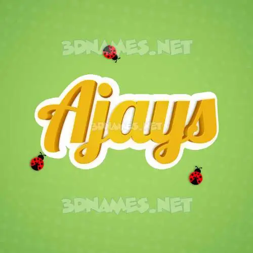 ajays in Ladybugs style - 3D name wallpaper