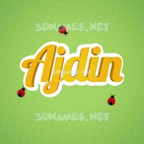 ajdin in Ladybugs style - 3D name wallpaper