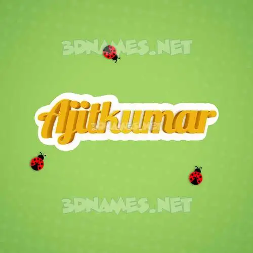 ajitkumar in Ladybugs style - 3D name wallpaper