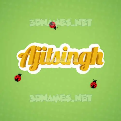 ajitsingh in Ladybugs style - 3D name wallpaper