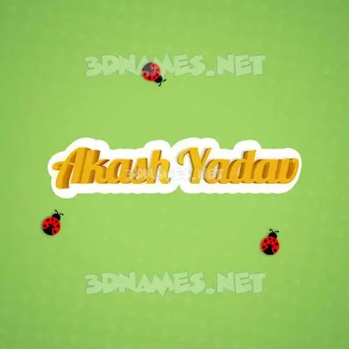 akash yadav in Ladybugs style - 3D name wallpaper