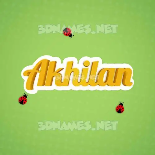 akhilan in Ladybugs style - 3D name wallpaper