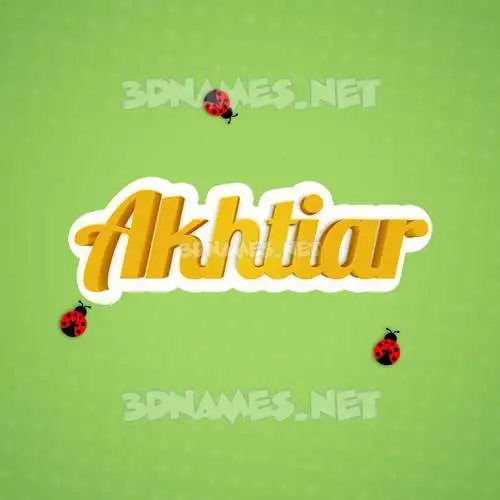 akhtiar in Ladybugs style - 3D name wallpaper
