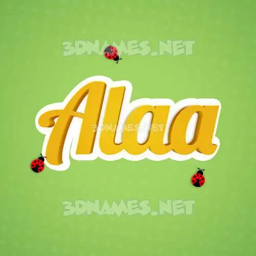 alaa in Ladybugs style - 3D name wallpaper