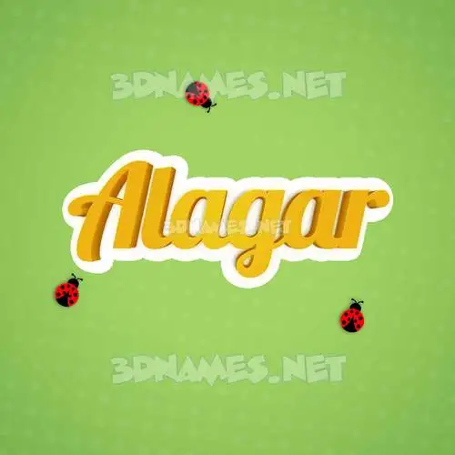alagar in Ladybugs style - 3D name wallpaper