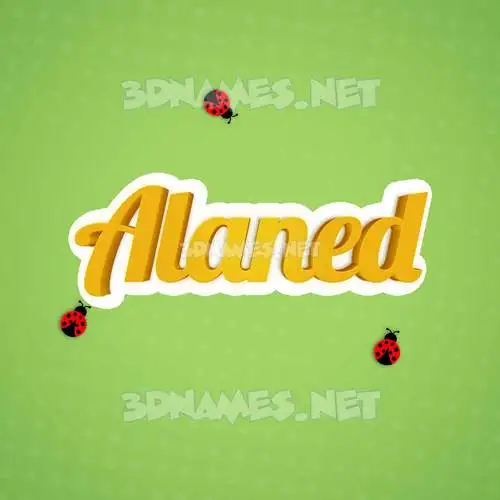 alaned in Ladybugs style - 3D name wallpaper