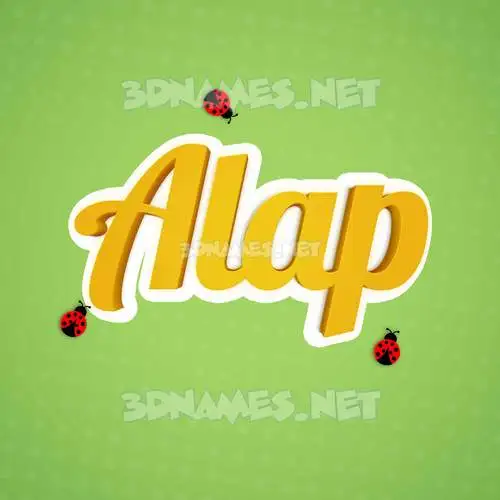 alap in Ladybugs style - 3D name wallpaper