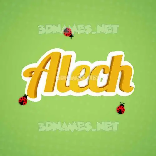 alech in Ladybugs style - 3D name wallpaper