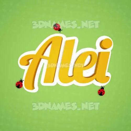 alei in Ladybugs style - 3D name wallpaper alei in Ladybugs style - 3D name wallpaper