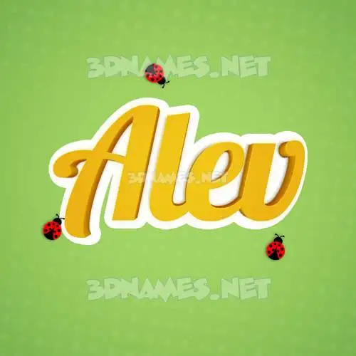 alev in Ladybugs style - 3D name wallpaper