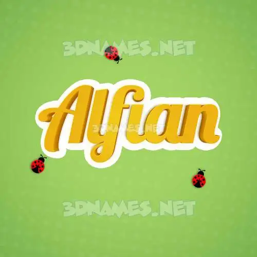 alfian in Ladybugs style - 3D name wallpaper