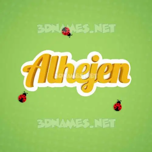alhejen in Ladybugs style - 3D name wallpaper