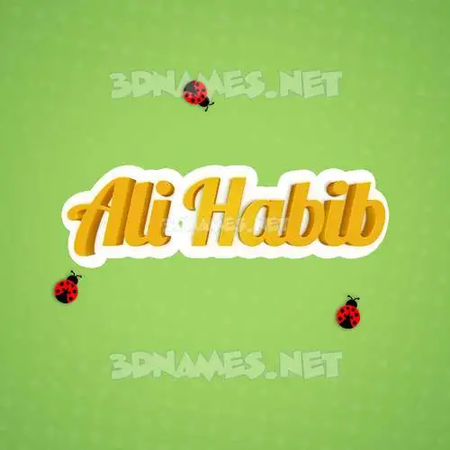 ali habib in Ladybugs style - 3D name wallpaper