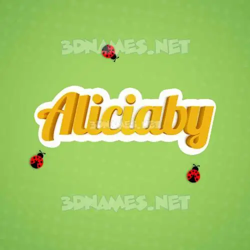 aliciaby in Ladybugs style - 3D name wallpaper