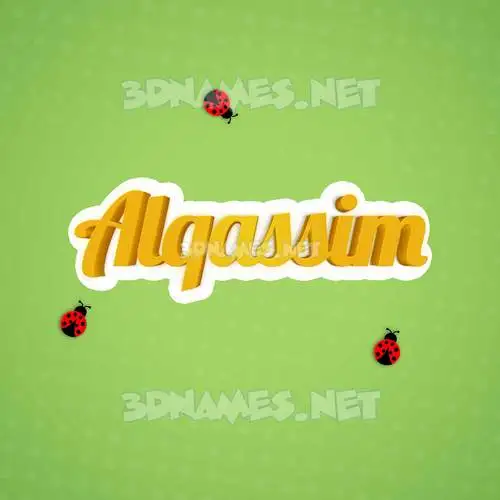 alqassim in Ladybugs style - 3D name wallpaper