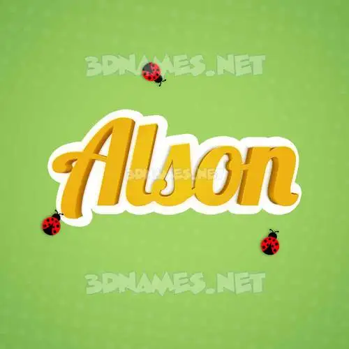 alson in Ladybugs style - 3D name wallpaper