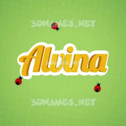alvina in Ladybugs style - 3D name wallpaper