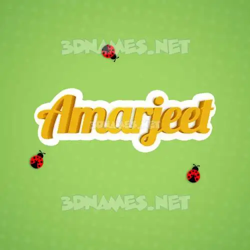 amarjeet in Ladybugs style - 3D name wallpaper