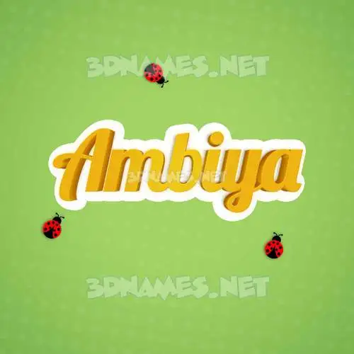 ambiya in Ladybugs style - 3D name wallpaper