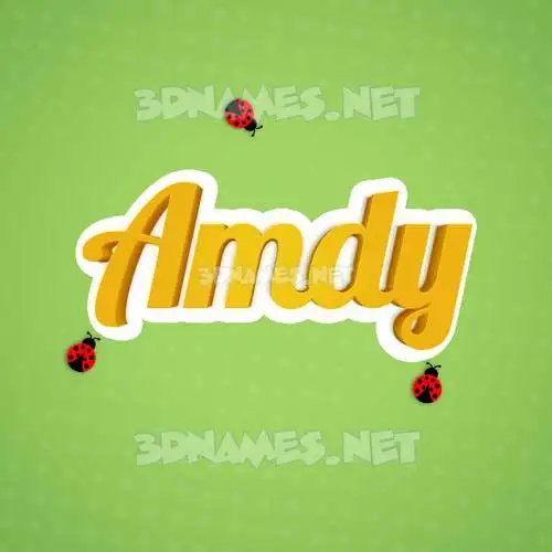 amdy in Ladybugs style - 3D name wallpaper