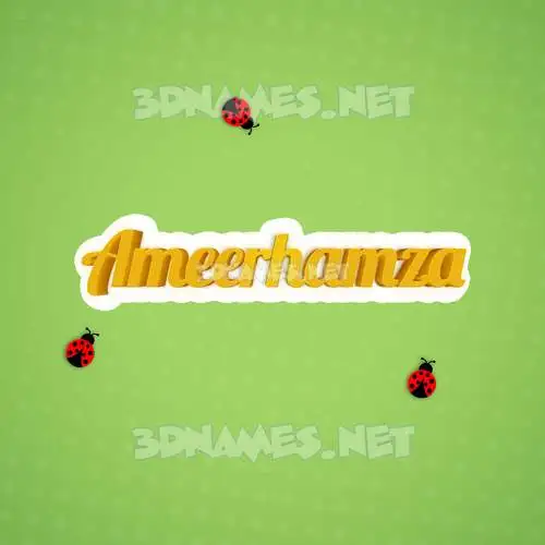 ameerhamza in Ladybugs style - 3D name wallpaper