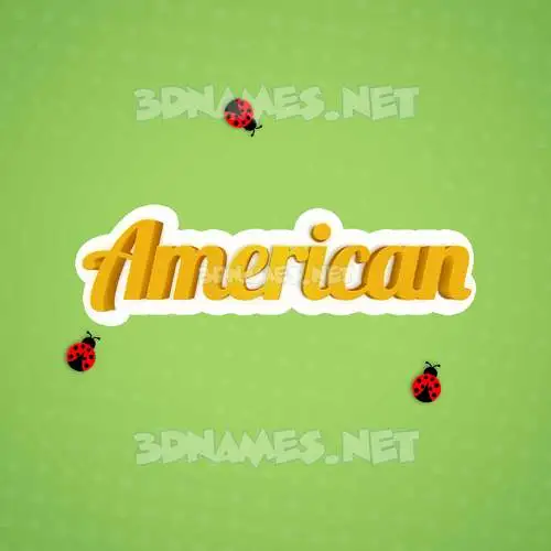 american in Ladybugs style - 3D name wallpaper