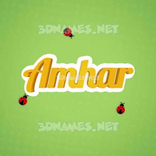 amhar in Ladybugs style - 3D name wallpaper