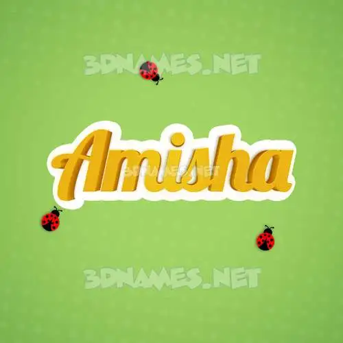 amisha in Ladybugs style - 3D name wallpaper