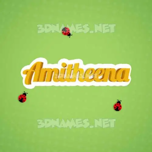 amitheena in Ladybugs style - 3D name wallpaper