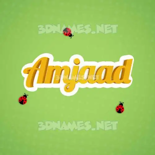 amjaad in Ladybugs style - 3D name wallpaper