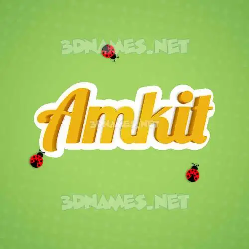 amkit in Ladybugs style - 3D name wallpaper