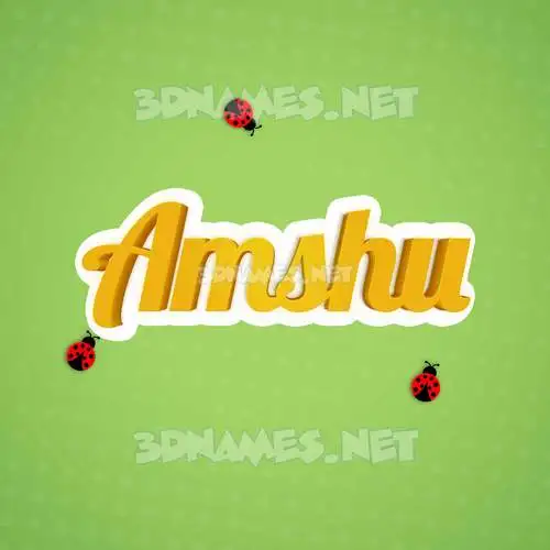 amshu in Ladybugs style - 3D name wallpaper