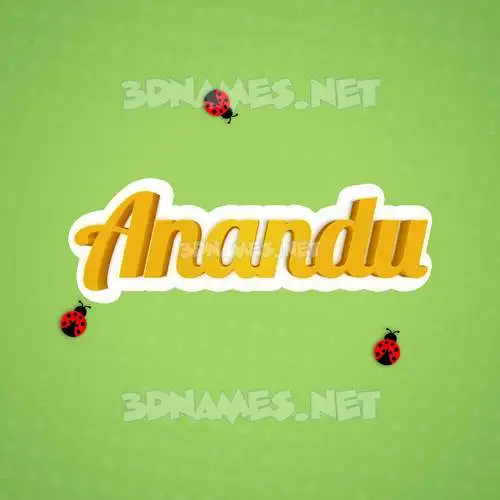anandu in Ladybugs style - 3D name wallpaper
