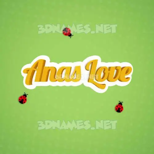 anas love in Ladybugs style - 3D name wallpaper