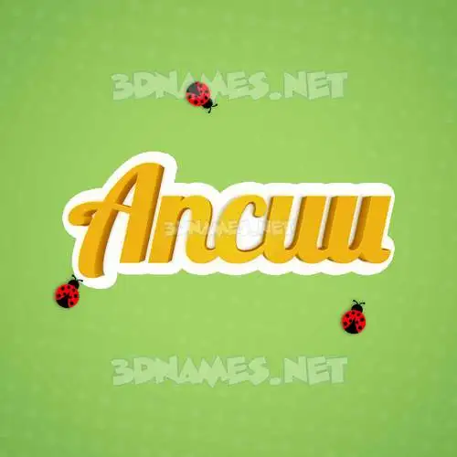 ancuu in Ladybugs style - 3D name wallpaper