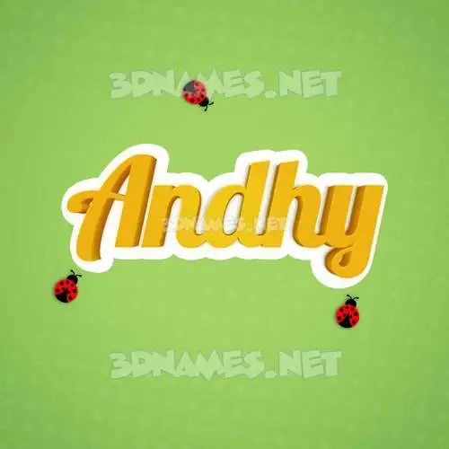 andhy in Ladybugs style - 3D name wallpaper