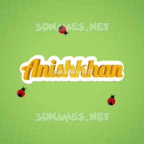 anishkhan in Ladybugs style - 3D name wallpaper