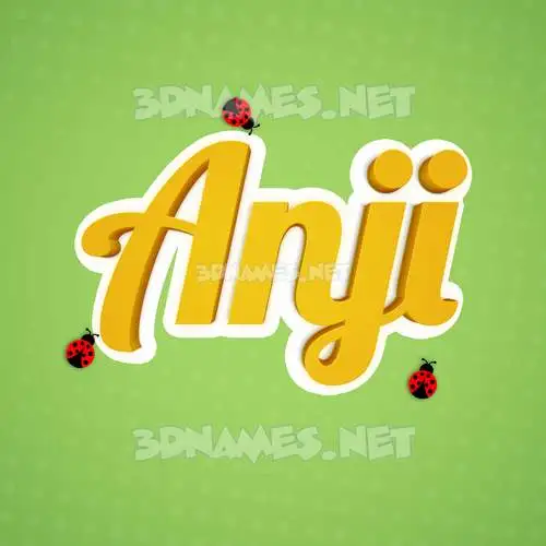 anji in Ladybugs style - 3D name wallpaper