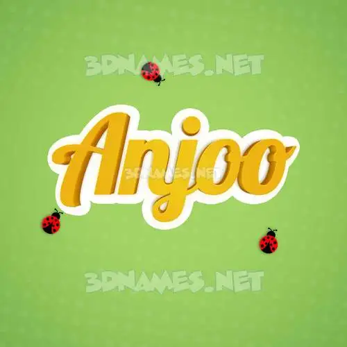 anjoo in Ladybugs style - 3D name wallpaper