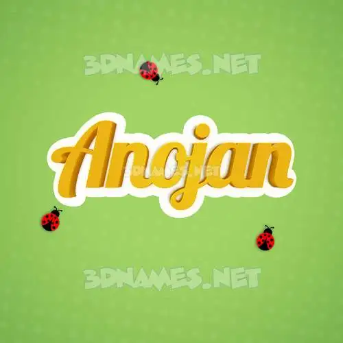anojan in Ladybugs style - 3D name wallpaper