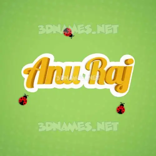 anu raj in Ladybugs style - 3D name wallpaper