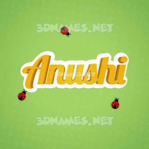 anushi in Ladybugs style - 3D name wallpaper