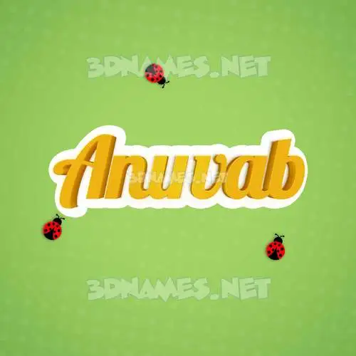 anuvab in Ladybugs style - 3D name wallpaper